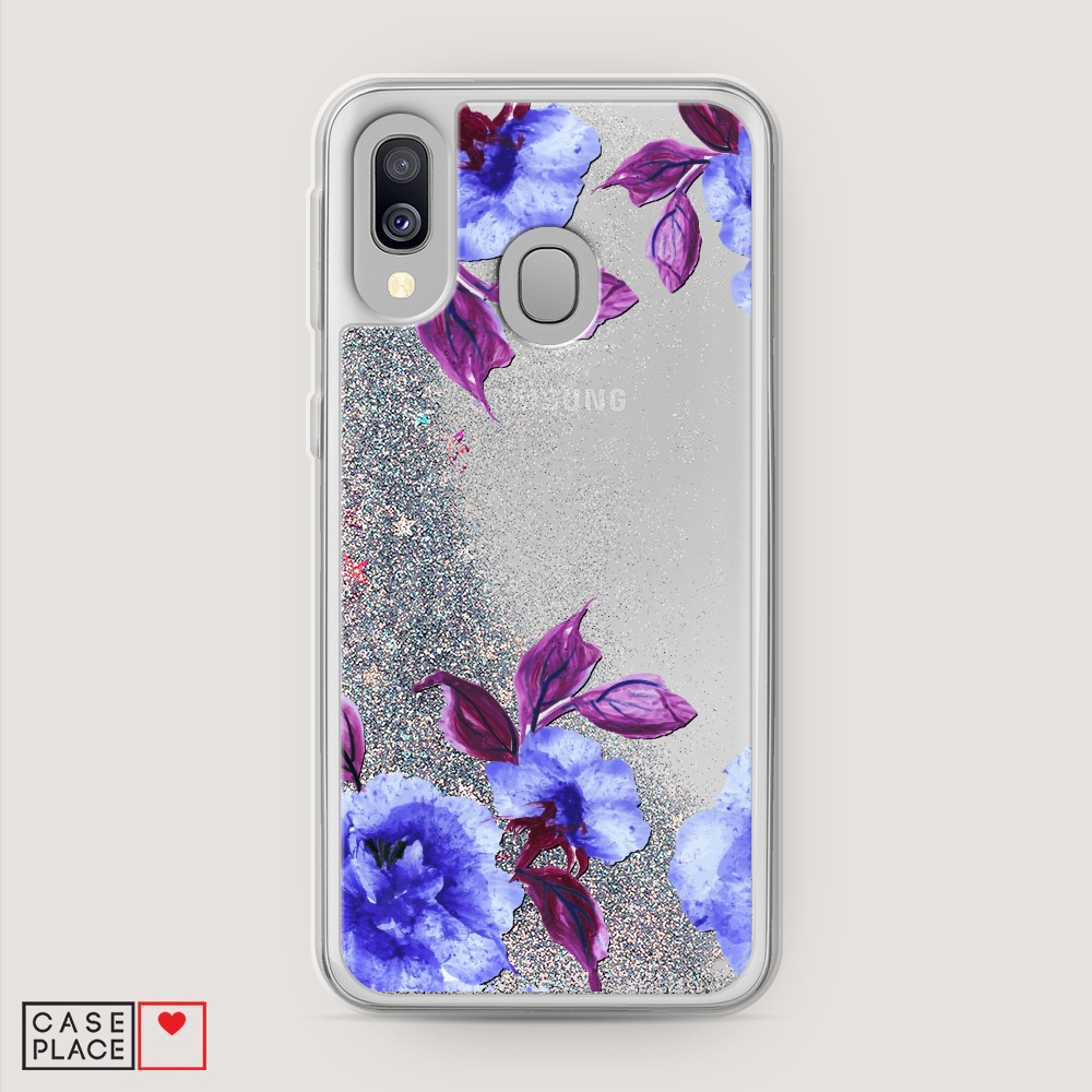

Жидкий чехол с блестками "Цветочная фантазия 5" на Samsung Galaxy A40