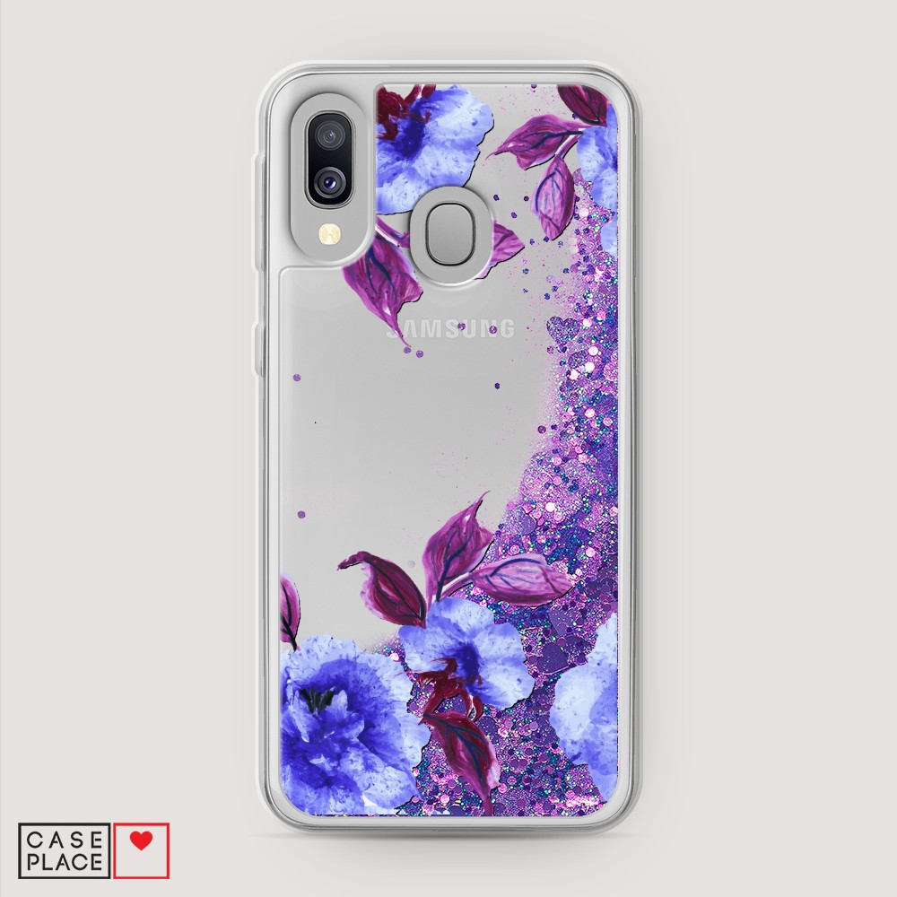 

Жидкий чехол с блестками "Цветочная фантазия 5" на Samsung Galaxy A40