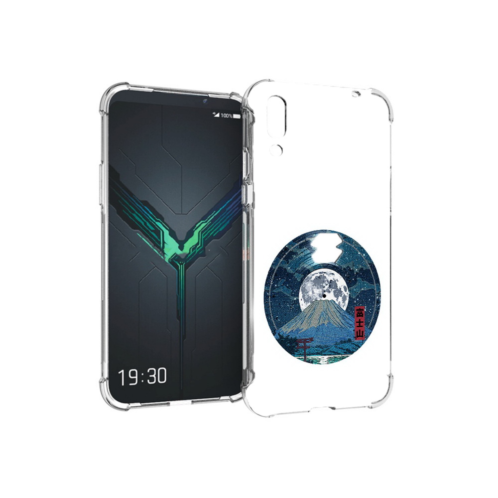 

Чехол MyPads Tocco для Xiaomi Black Shark 2 нарисованная виниловая гора с луной, Прозрачный, Tocco