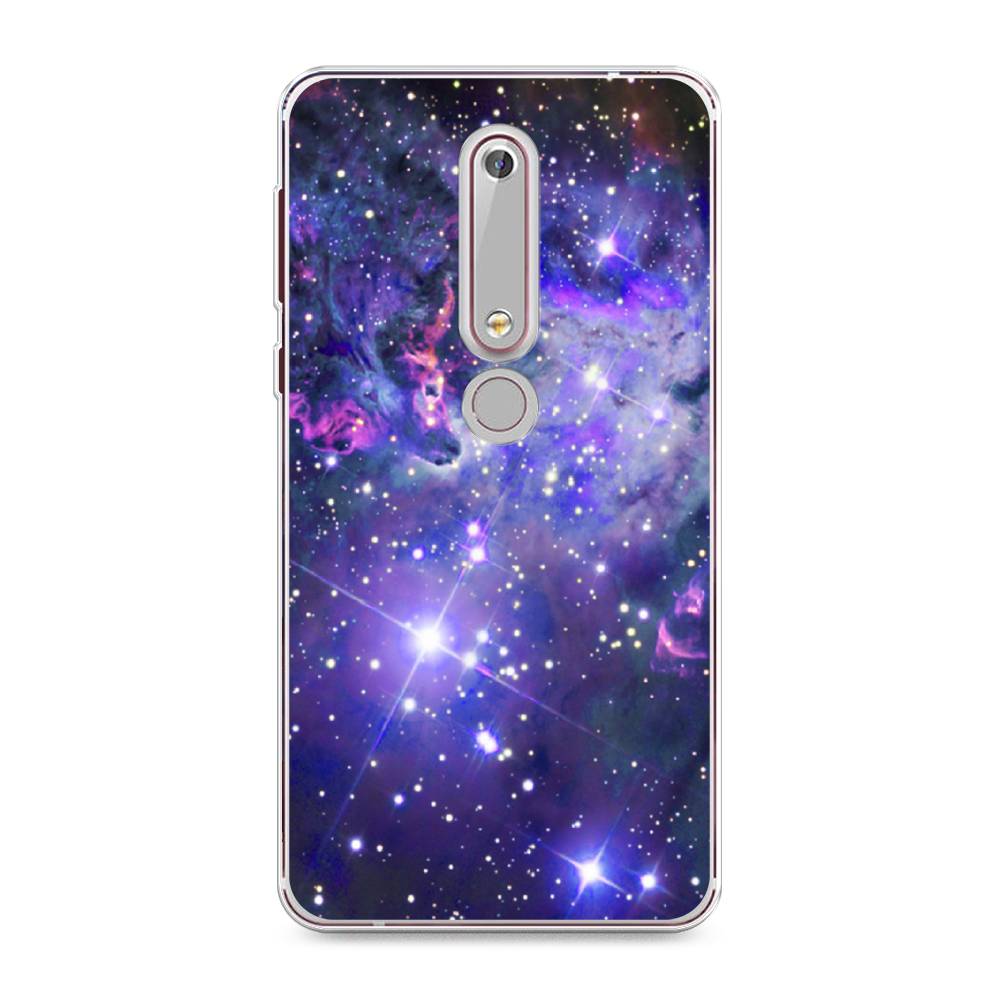 

Чехол Awog на Nokia 6 2018 / Нокиа 6 2018 "Яркая галактика", Фиолетовый, 120950-4