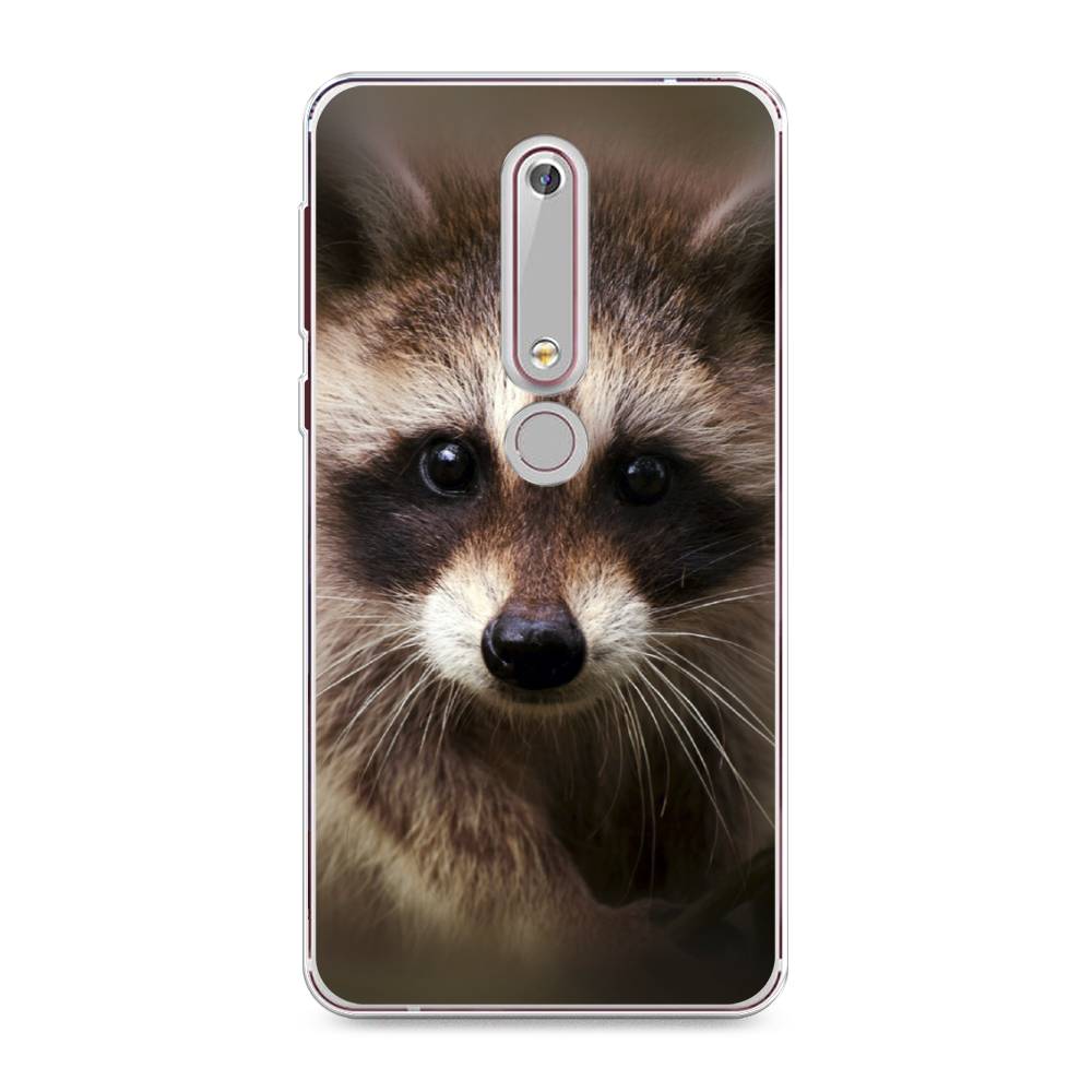 

Чехол Awog на Nokia 6 2018 / Нокиа 6 2018 "Енот", Коричневый, 120950-1