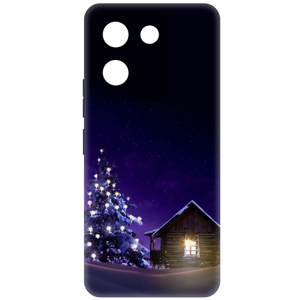 

Чехол-накладка Krutoff Soft Case Зимний домик для Vivo Y27s черный