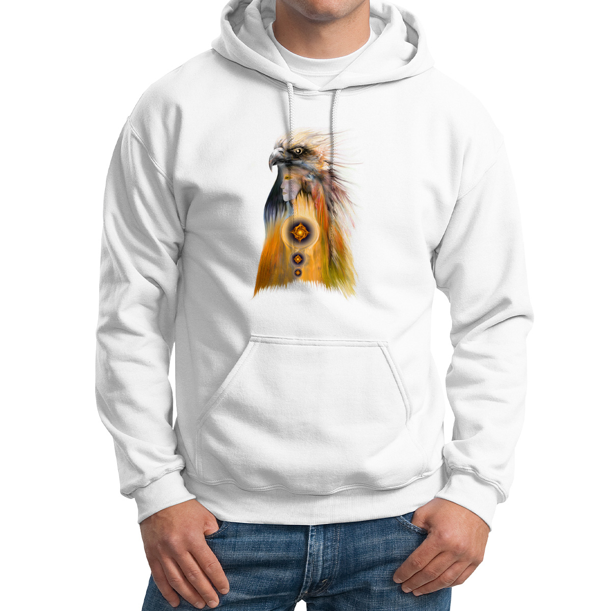 

Худи унисекс CoolPodarok Птица белое 58 RU, 8M015624