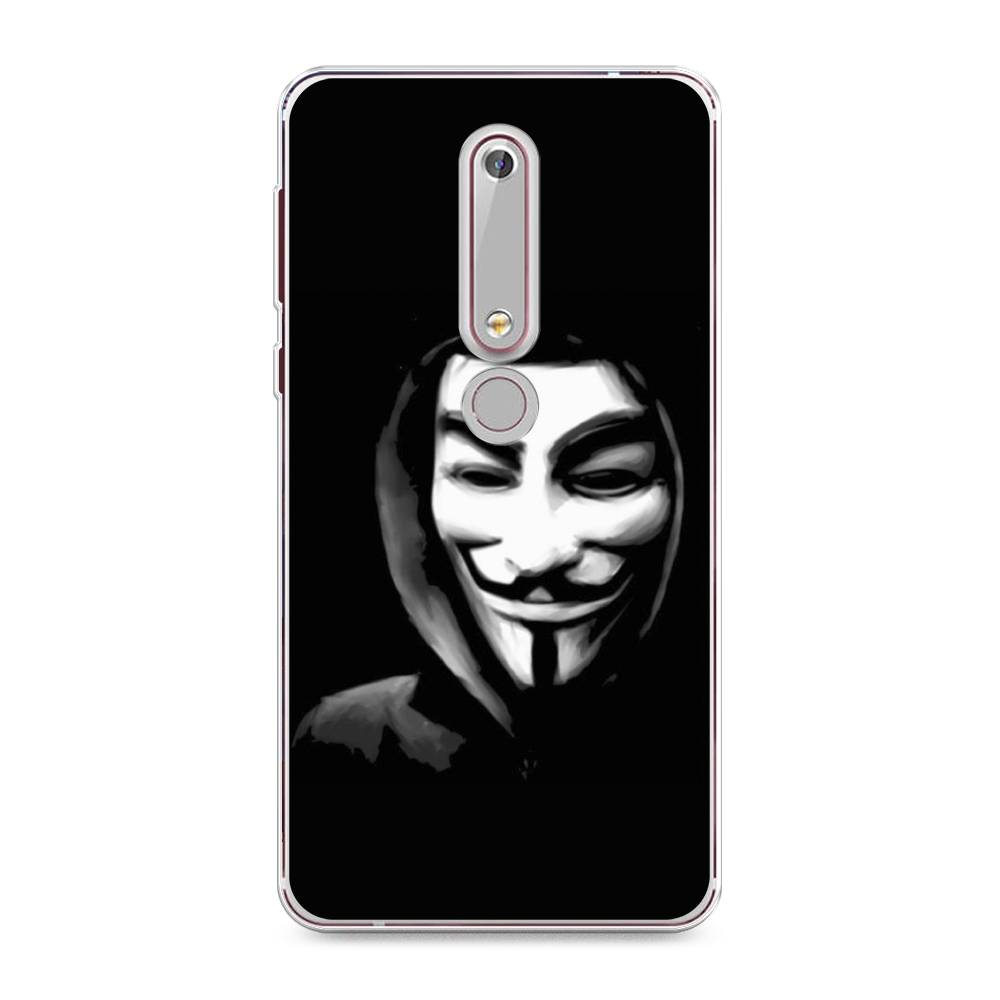 

Чехол Awog на Nokia 6 2018 / Нокиа 6 2018 "Анонимус", Черный;серый;белый, 120950-5