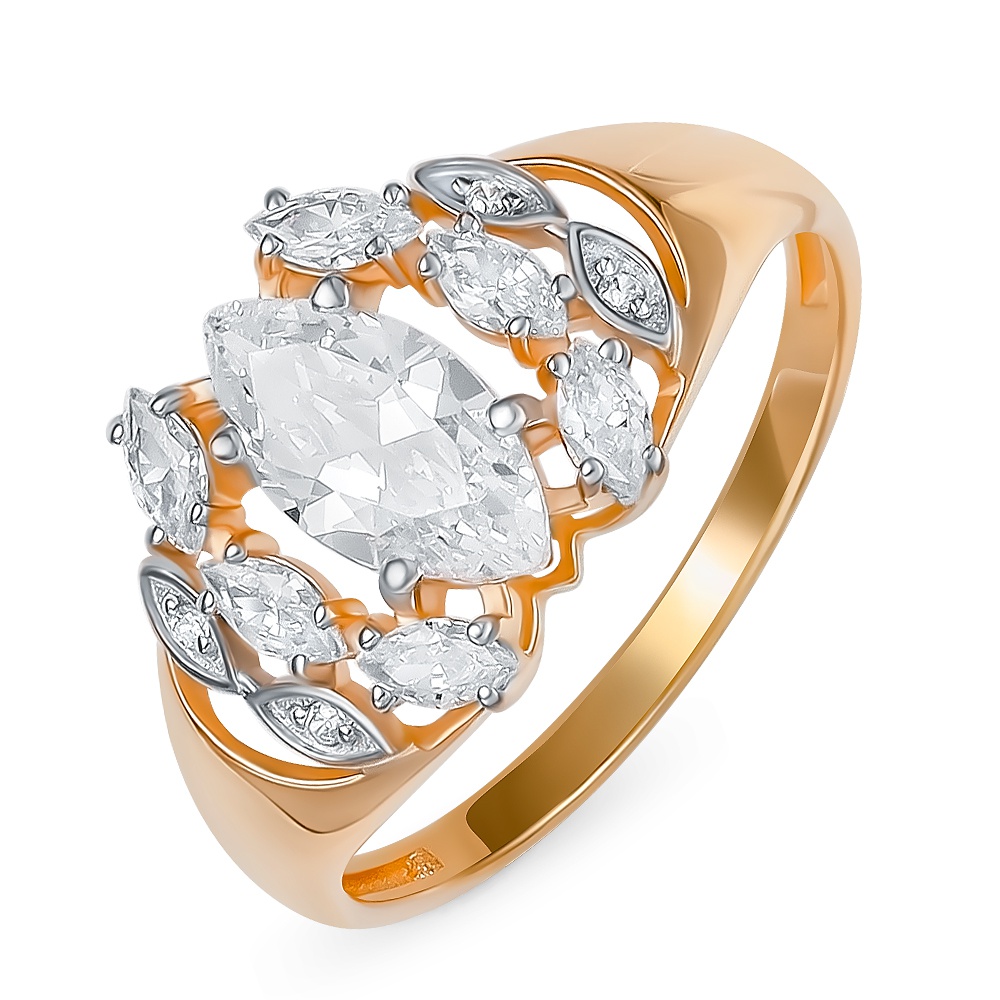

Кольцо из красного золота р. , 585Gold 301012076, фианит, 301012076
