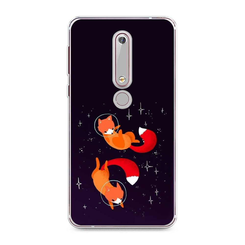 

Чехол Awog на Nokia 6 2018 / Нокиа 6 2018 "Лисы космонавты", Оранжевый, 120950-4