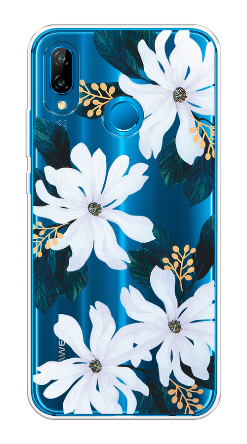 

Чехол на Huawei P20 Lite/Nova 3E "Delilah Flower", Зеленый;белый, 64450-1