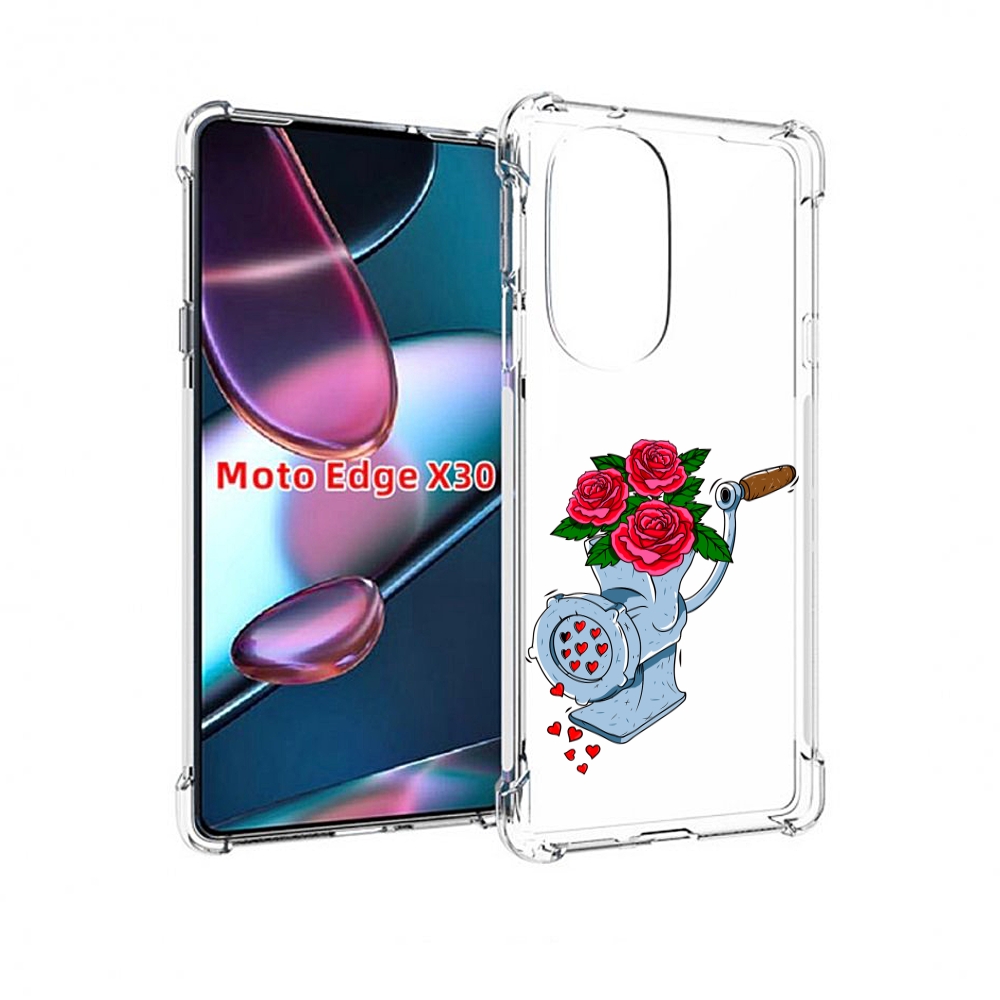 

Чехол MyPads Цветочные сердца для Motorola Moto Edge X30, Прозрачный, Tocco