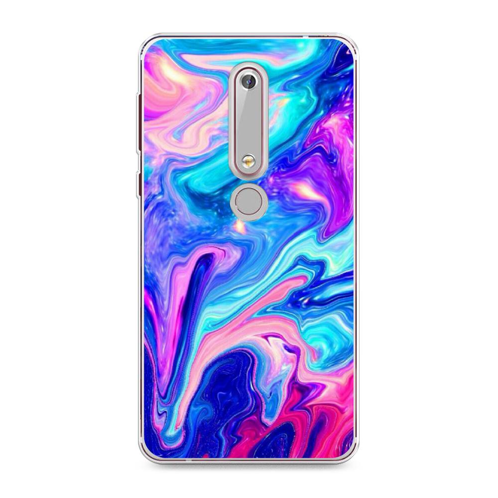 

Чехол Awog на Nokia 6 2018 / Нокиа 6 2018 "Потеки краски", Розовый, 120950-10