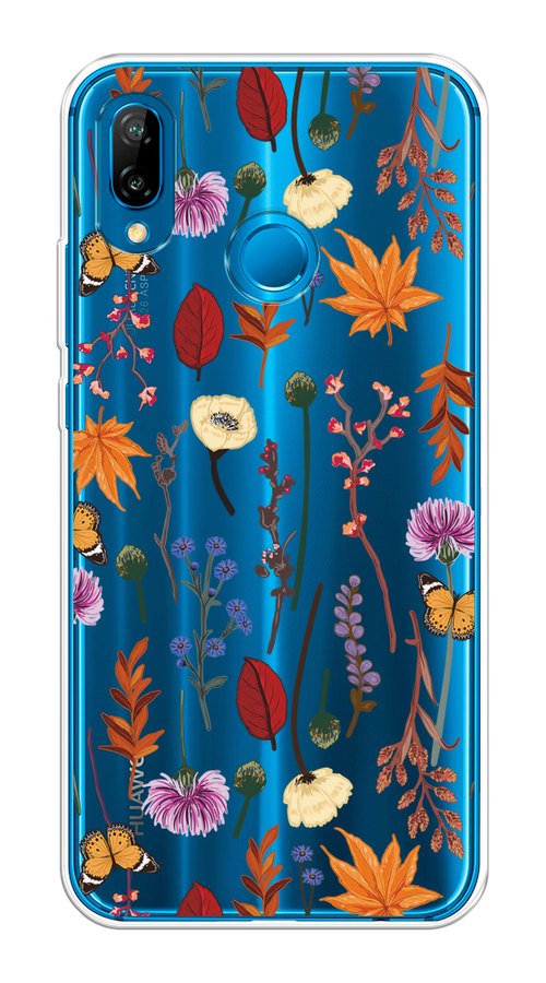 

Чехол на Huawei P20 Lite/Nova 3E "Orange Purple flowers", Оранжевый;красный;розовый;желтый;прозрачный, 64450-1