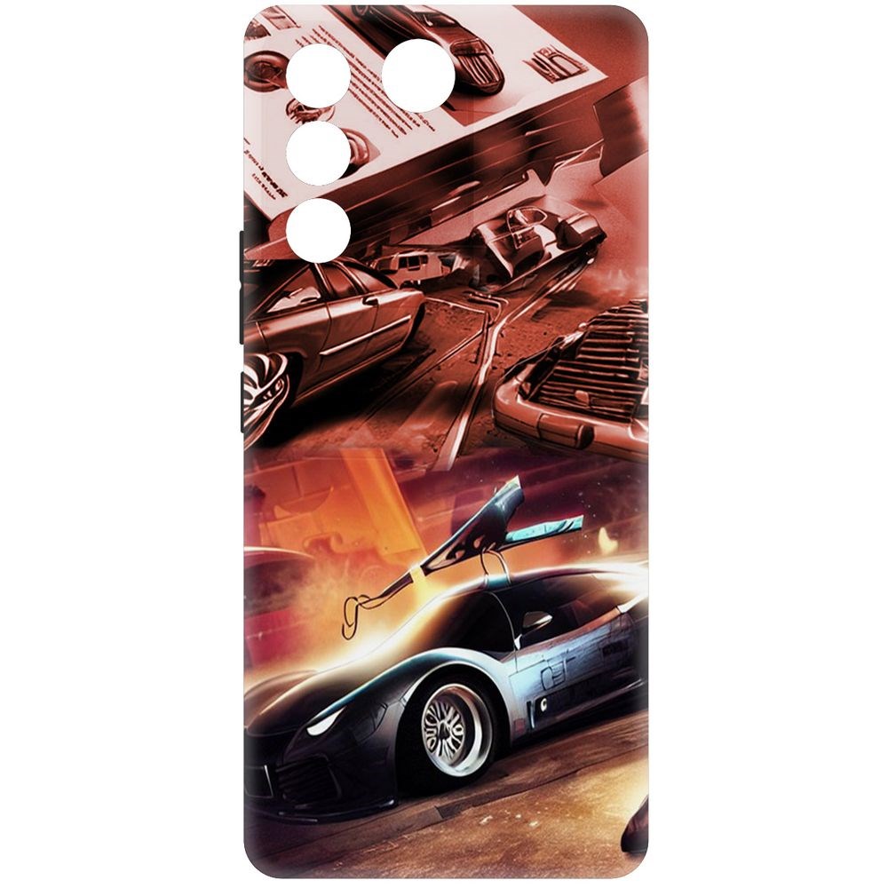 

Чехол-накладка Krutoff Soft Case Автодинамика для Vivo T2 черный