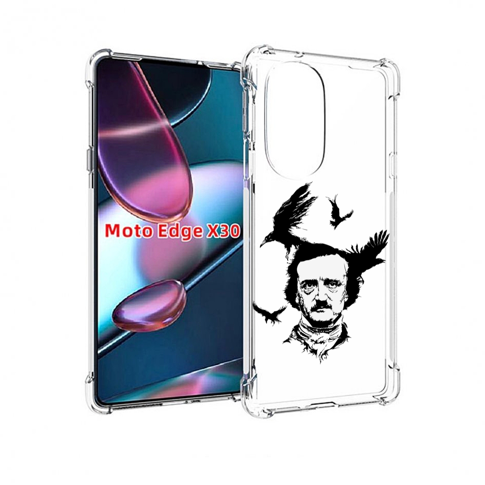 

Чехол MyPads Эдгар Аллан черно белый для Motorola Moto Edge X30, Прозрачный, Tocco