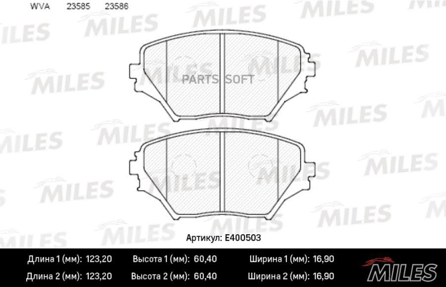 

Колодки Тормозные Toyota Rav 4 Ii 00-06 Передние Low-Metallic Miles Miles арт. E400503