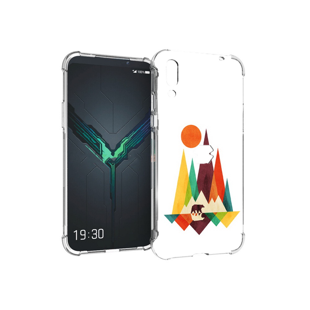 

Чехол MyPads Tocco для Xiaomi Black Shark 2 нарисованные горы с медведем, Прозрачный, Tocco