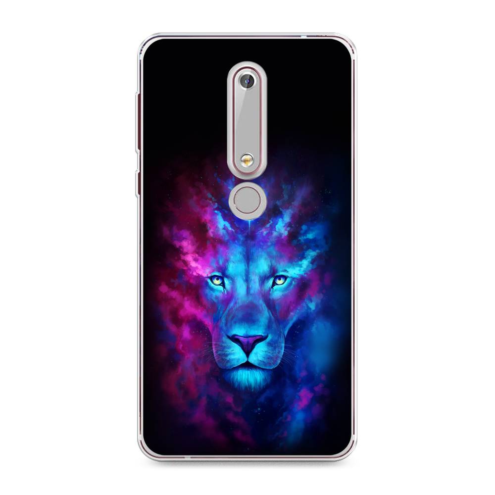 

Чехол Awog на Nokia 6 2018 / Нокиа 6 2018 "Космический лев", Голубой, 120950-1
