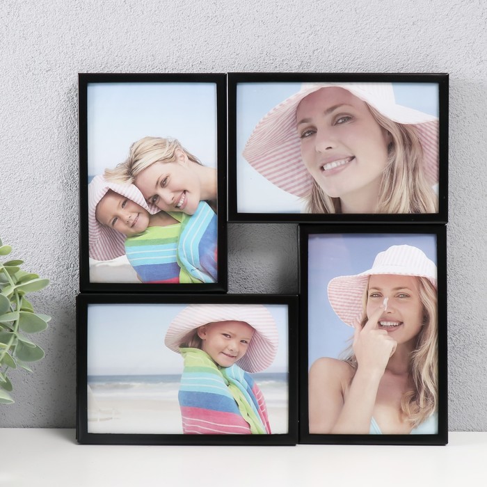

Фоторамка металл 10х15 см, 6044/4-4B, 4в1, черный