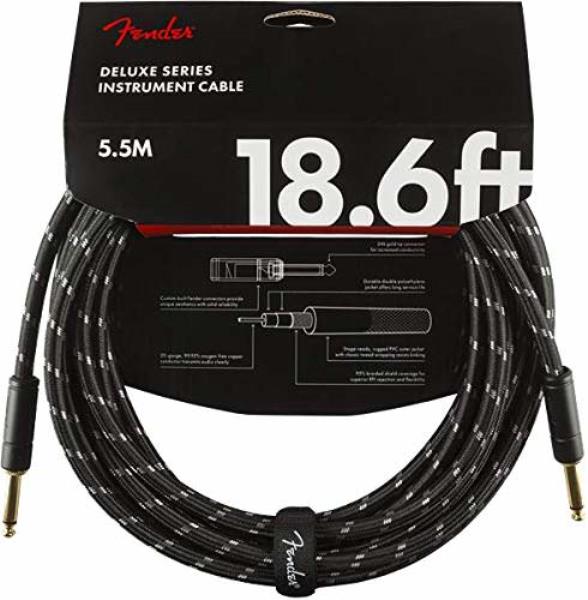 фото Инструментальный кабель fender deluxe 18.6` inst cable black tweed