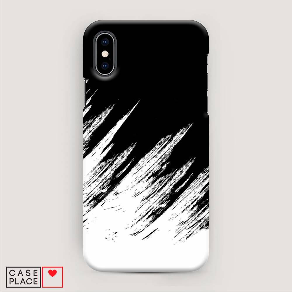 

Пластиковый чехол "Черно белые брызги" на Apple iPhone X (10), 11020-2