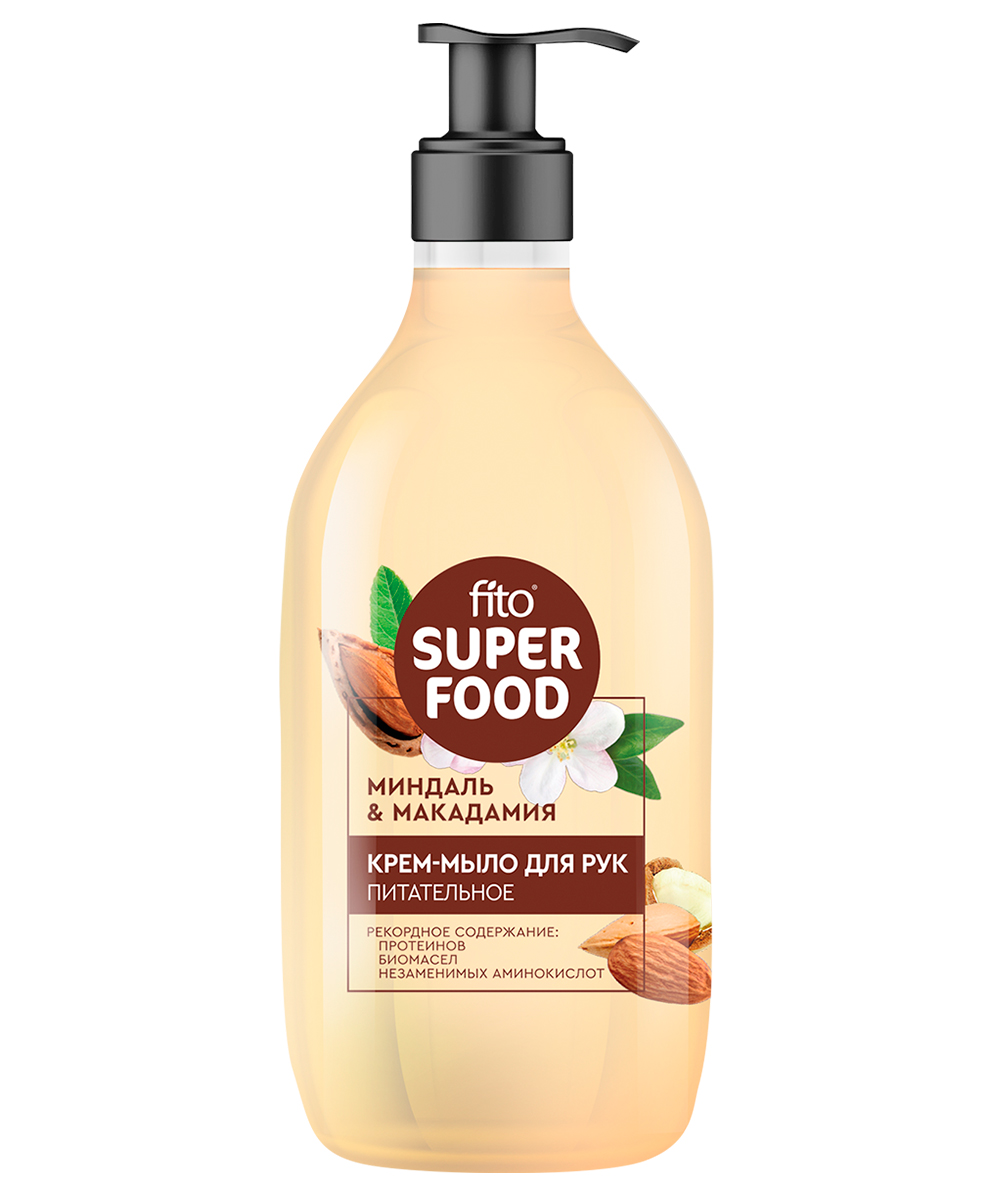 Крем-мыло жидкое Fito косметик Superfood Миндаль  макадамия питательное, 520 мл