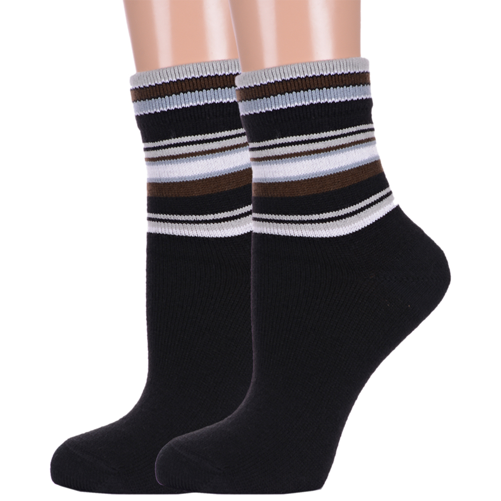 Комплект носков женских LorenzLine 2-В19 черных 25, 2 пары