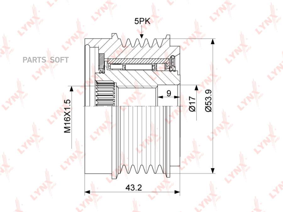 LYNXAUTO Шкив генератора