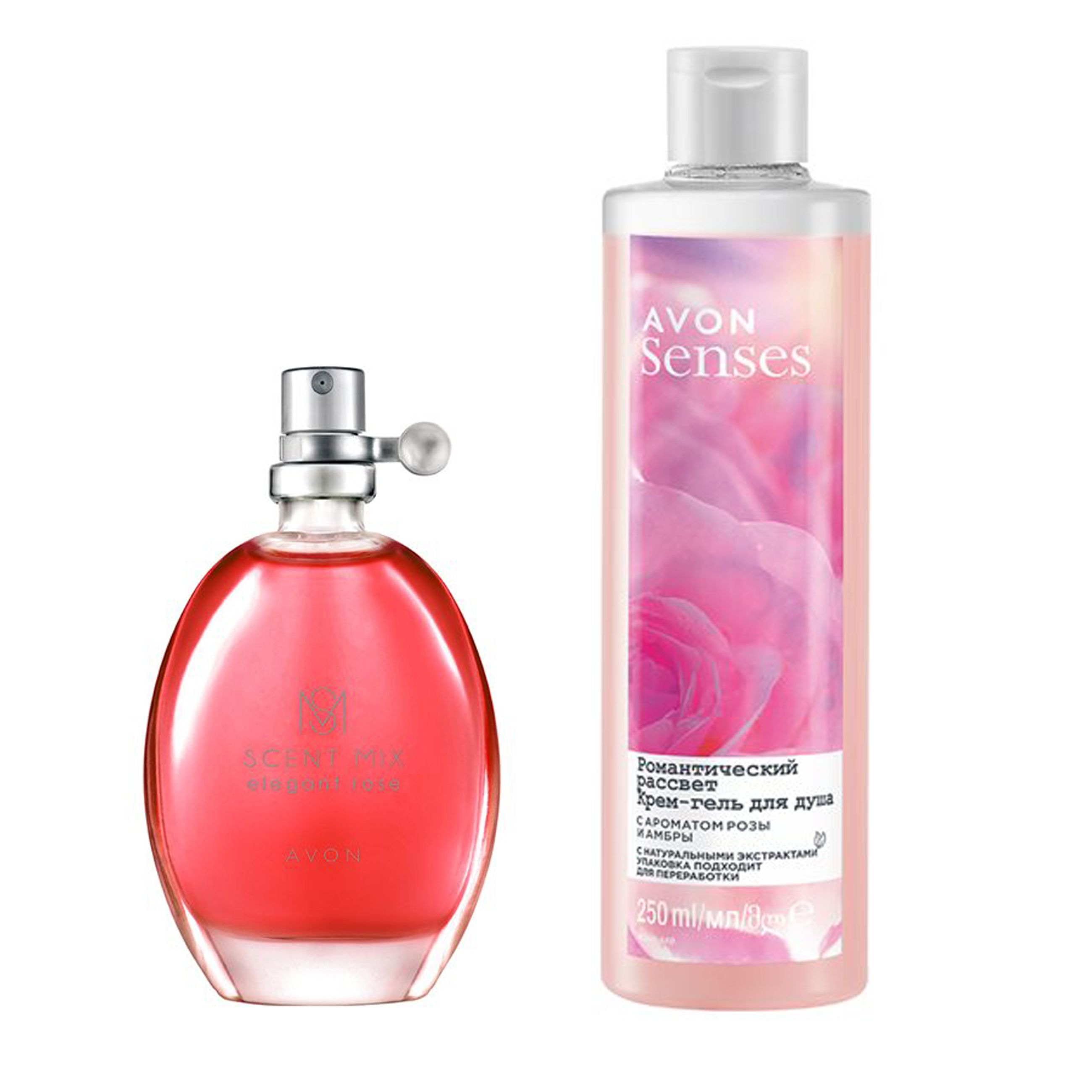 Туалетная вода AVON Scent Mix Elegant Rose с гелем для душа 250 мл 890₽