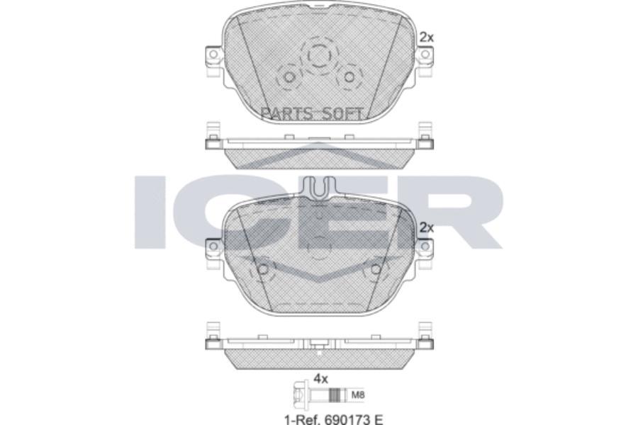 

Колодки Том.Диск. Mercedes E-Class (W213)(S213) (01/16-) Icer арт. 182288