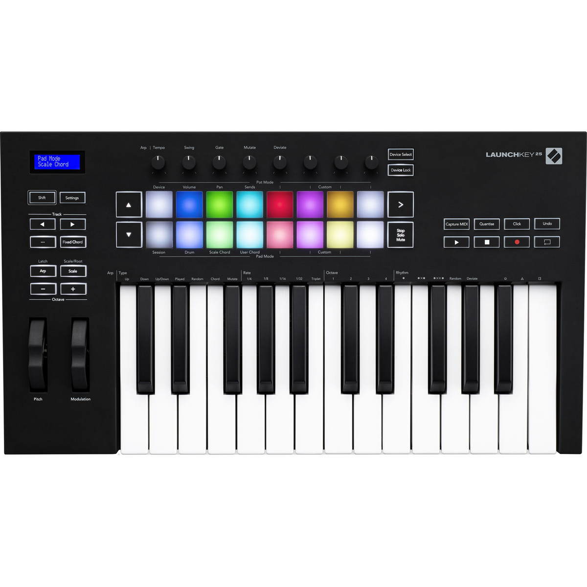 MIDI-клавиатура Novation Launchkey 25 [MK3] 25 клавиш, Pitch/Mod контроллеры