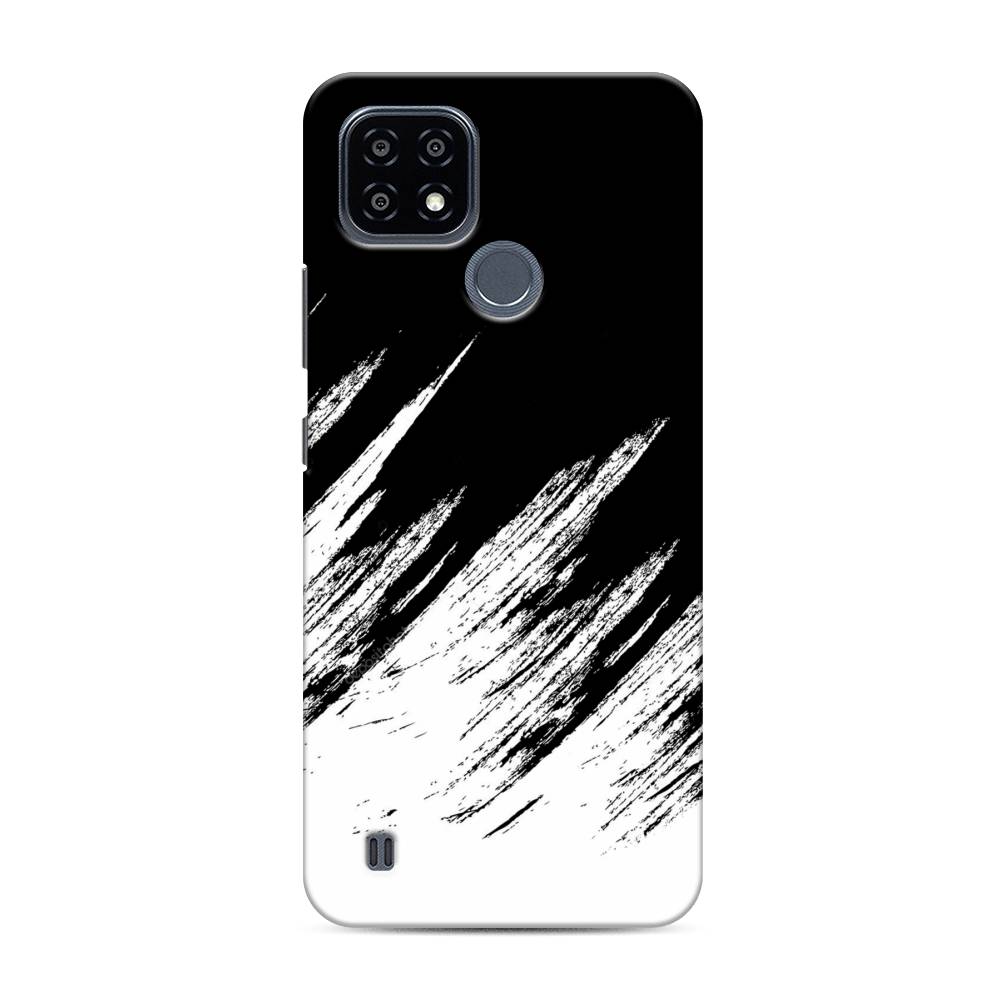 

Пластиковый чехол "Черно белые брызги" на Realme C21Y, 256820-2
