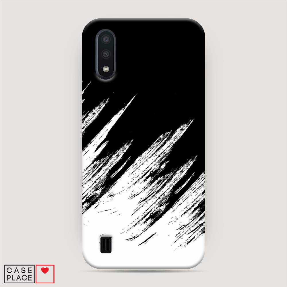 

Пластиковый чехол "Черно белые брызги" на Samsung Galaxy A01