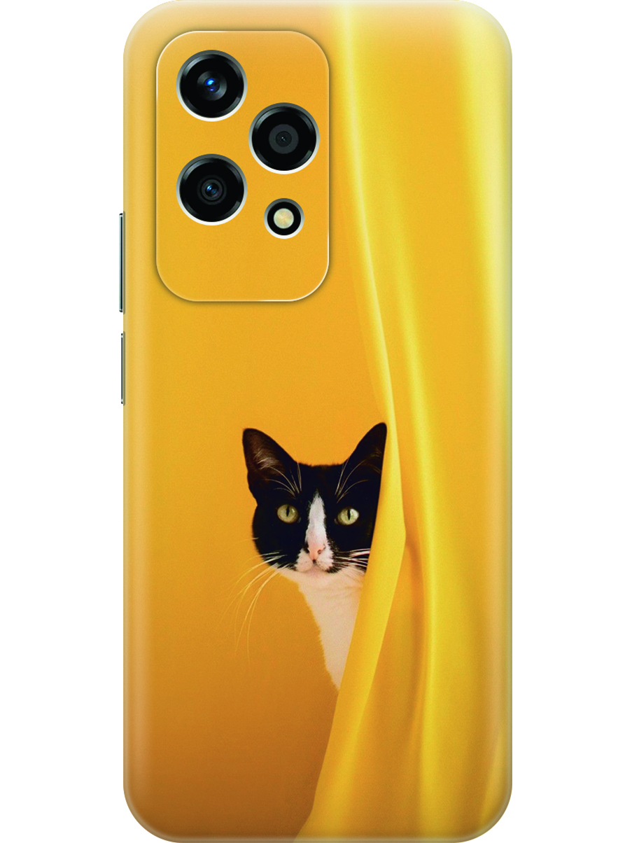 

Силиконовый чехол на Honor 200 lite с принтом "Выглядывающий котик", Прозрачный;белый;желтый;черный, 783979012