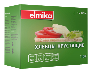 

Хлебцы ржано-пшеничные Elmika с луком 110 г