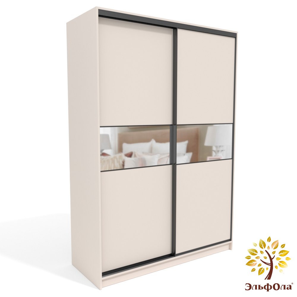 

Шкаф-купе ЭльфОла Гамма 152х45х240, слоновая кость, Розовый, Гамма