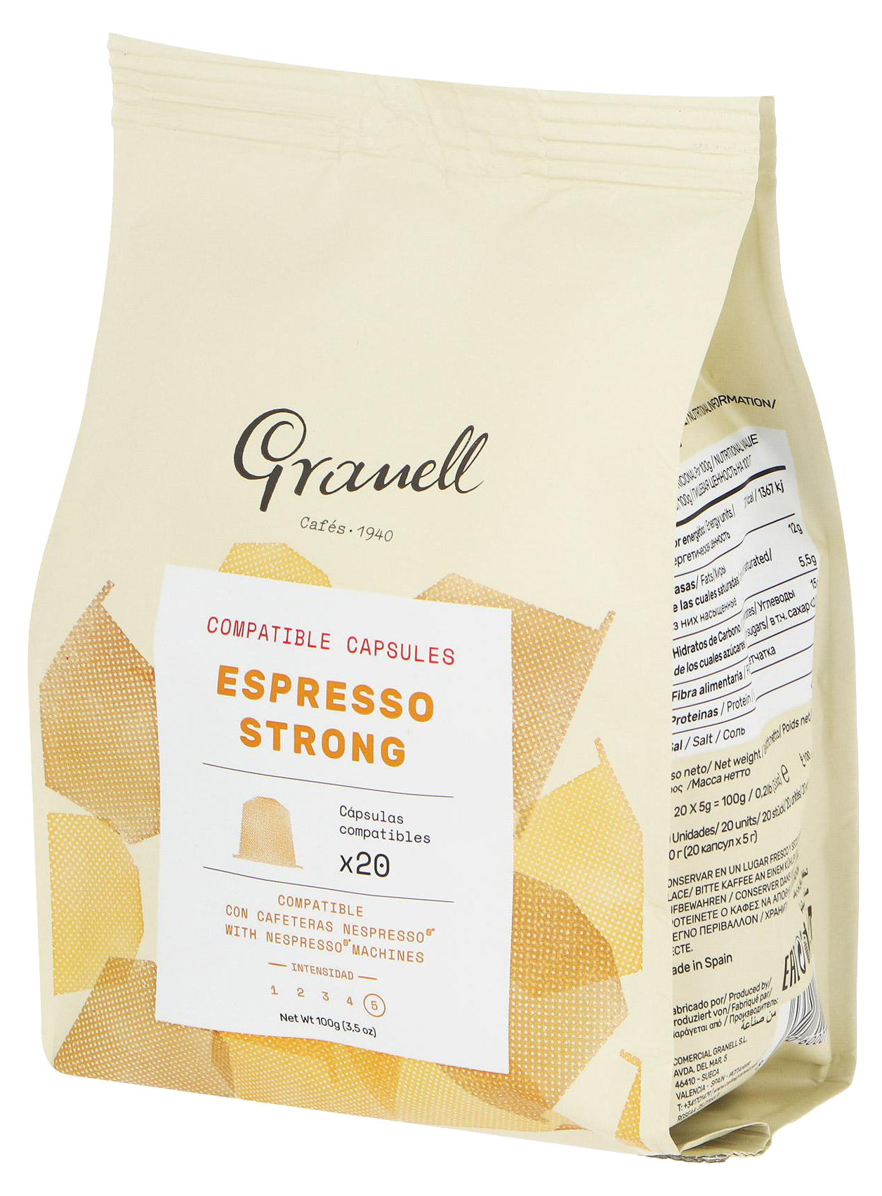 

Кофе Granell Strong Espresso молотый в капсулах 5 г х 20 шт
