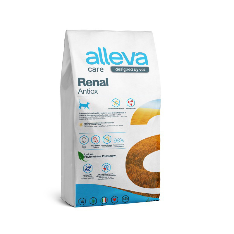 

Сухой корм для кошек Alleva Care Cat Adult Renal Antiox, диетический, с яйцом, 5 кг