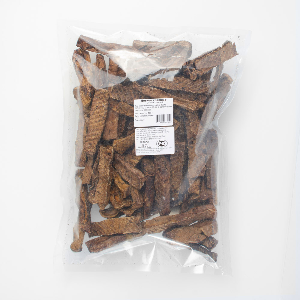 

Лакомство для собак Nordic Deer Говяжье лёгкое, 500 г