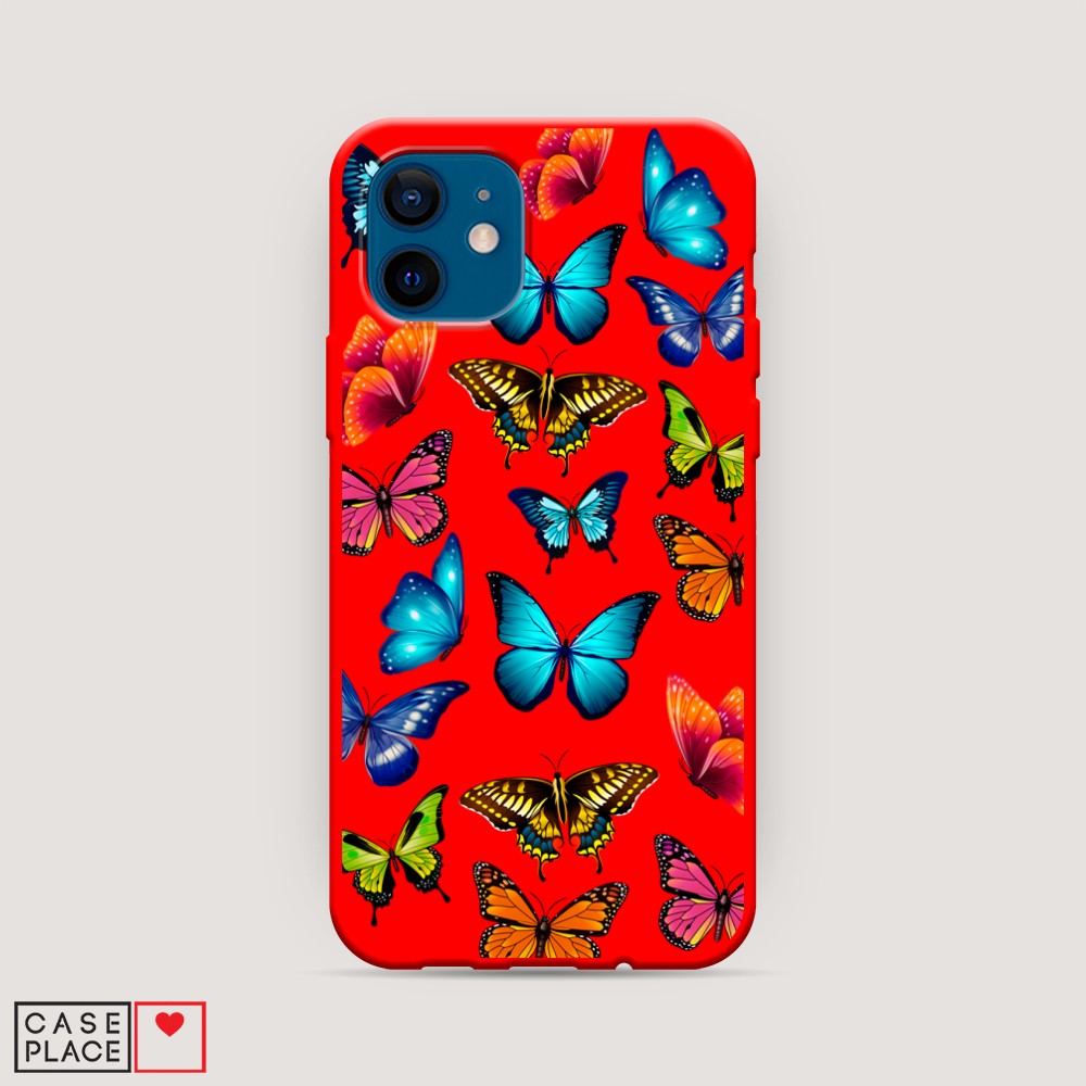 

Матовый силиконовый чехол "Разные бабочки" на Apple iPhone 12 mini, Разные бабочки