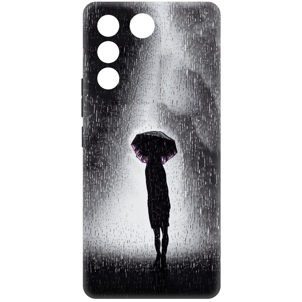 

Чехол-накладка Krutoff Soft Case Ночная крипота для Vivo T2 черный