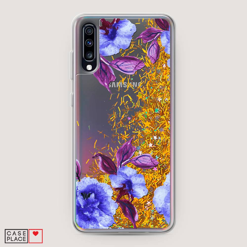 

Жидкий чехол с блестками "Цветочная фантазия 5" на Samsung Galaxy A70, 28190-1