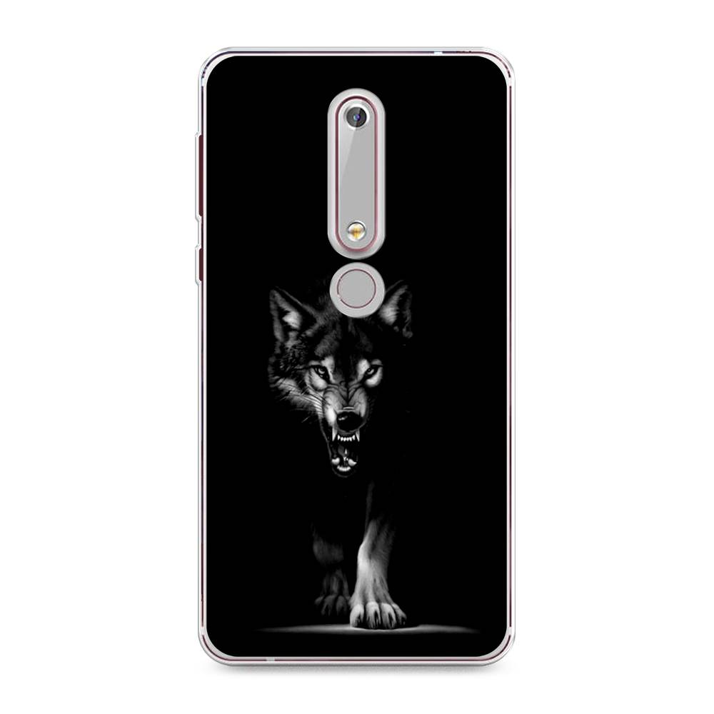 

Чехол Awog на Nokia 6 2018 / Нокиа 6 2018 "Волк выходит из ночи", Серый;черный;белый, 120950-1