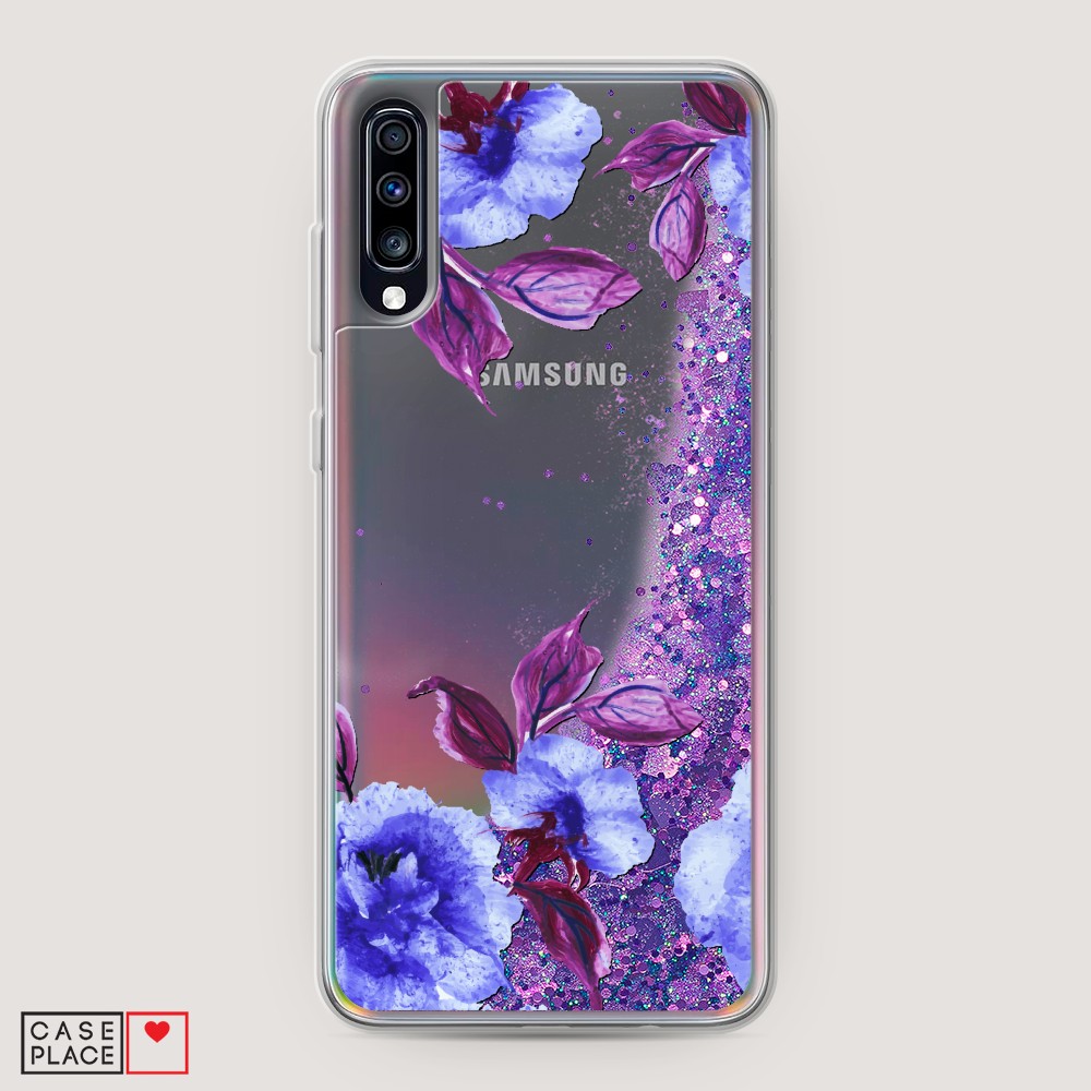

Жидкий чехол с блестками "Цветочная фантазия 5" на Samsung Galaxy A70, 28192-1