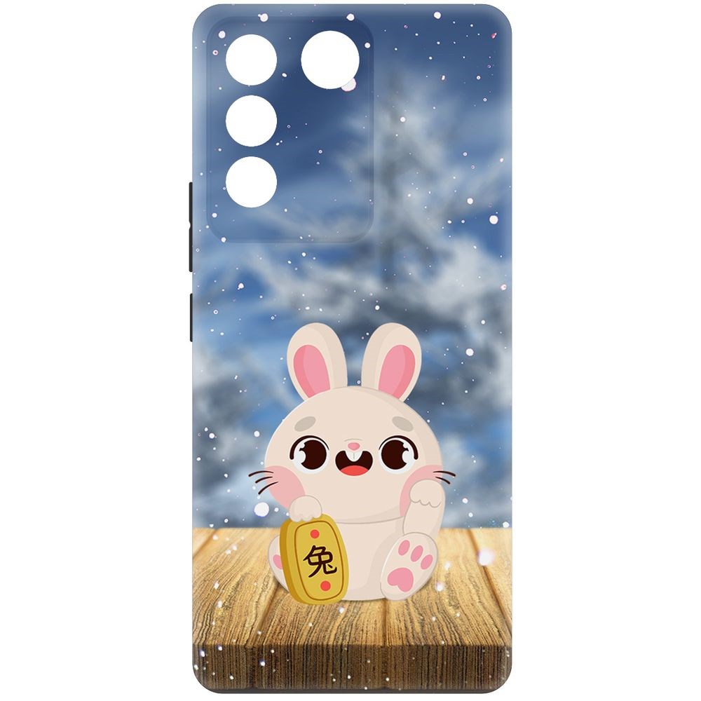 

Чехол-накладка Krutoff Soft Case Год кролика для Vivo V27e черный