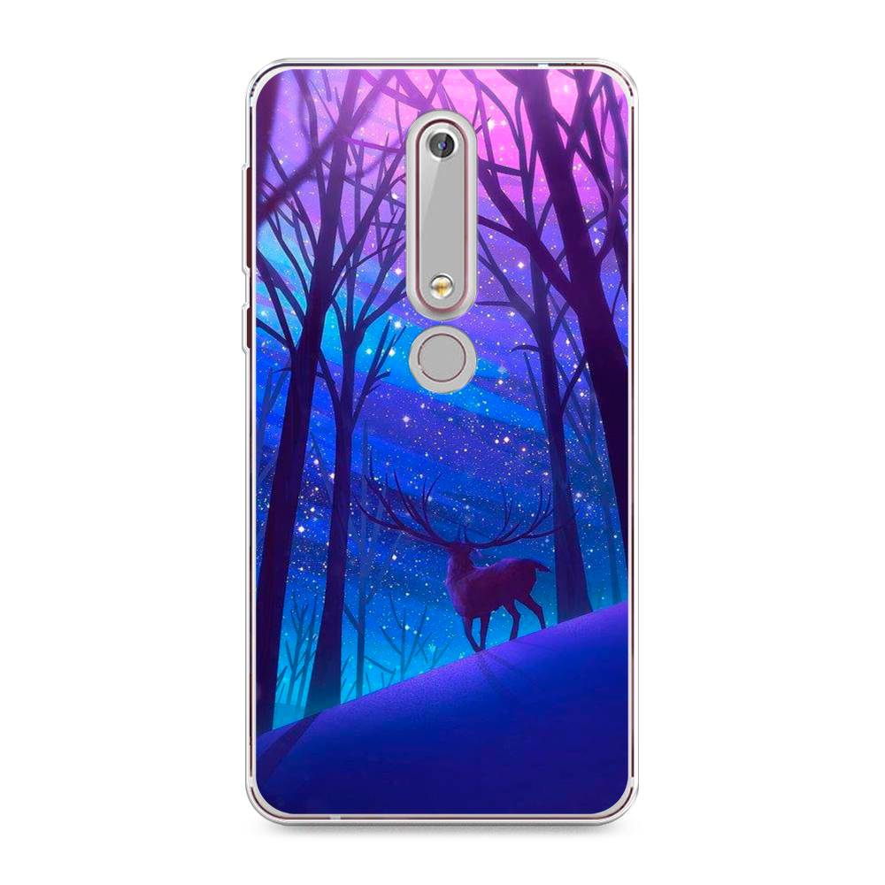 

Чехол Awog на Nokia 6 2018 / Нокиа 6 2018 "Северный олень", Фиолетовый;голубой;синий, 120950-2