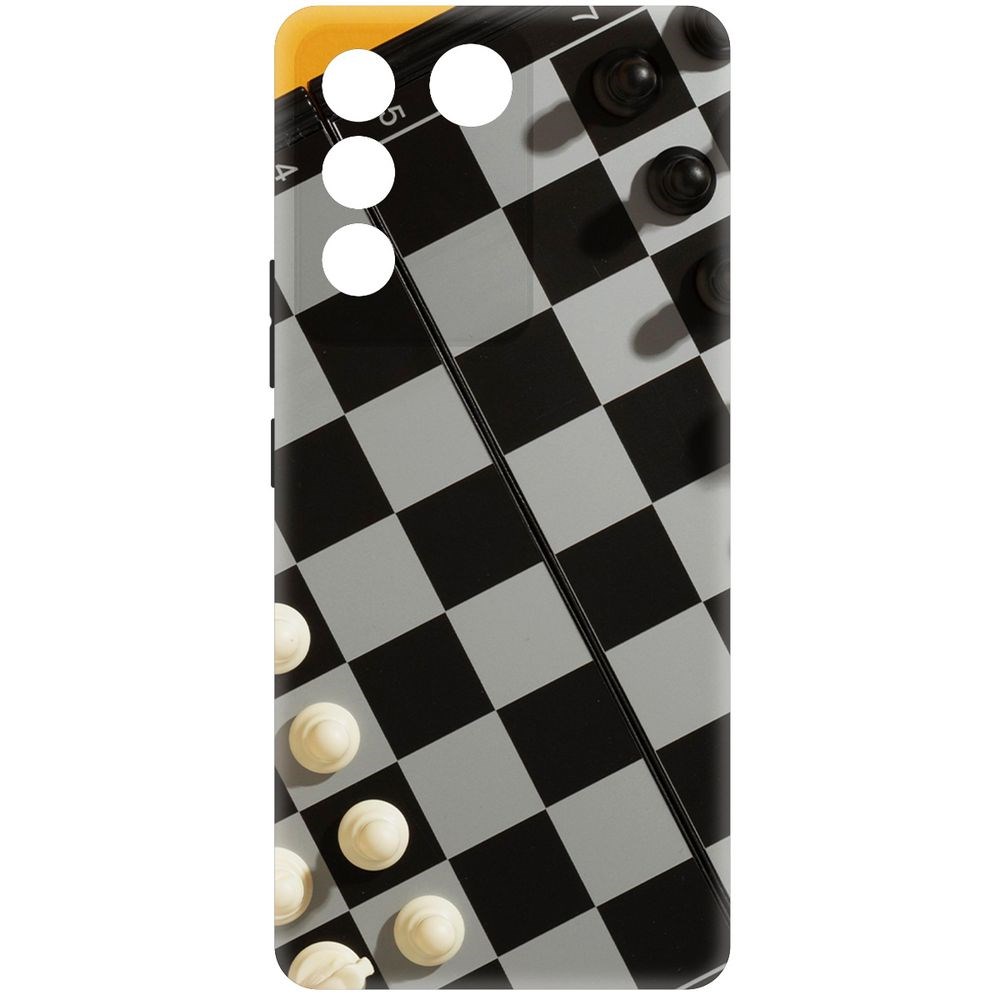 

Чехол-накладка Krutoff Soft Case Шахматы для Vivo V27e черный