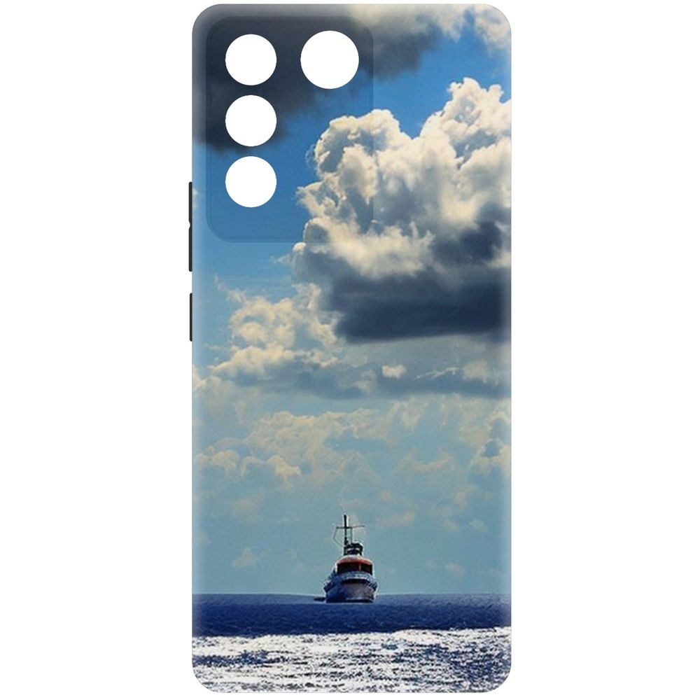 

Чехол-накладка Krutoff Soft Case Море для Vivo V27e черный