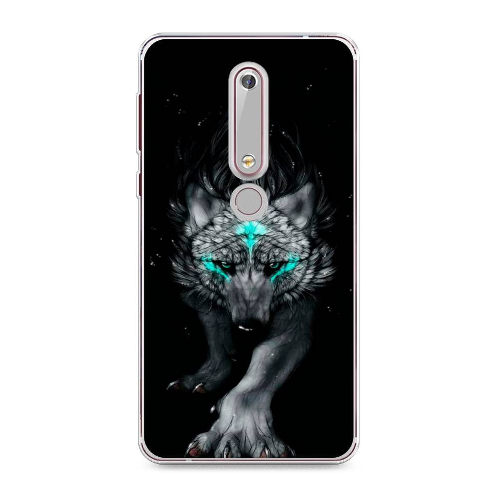 

Чехол Awog на Nokia 6 2018 / Нокиа 6 2018 "Волшебный волк", Черный;серый, 120950-2