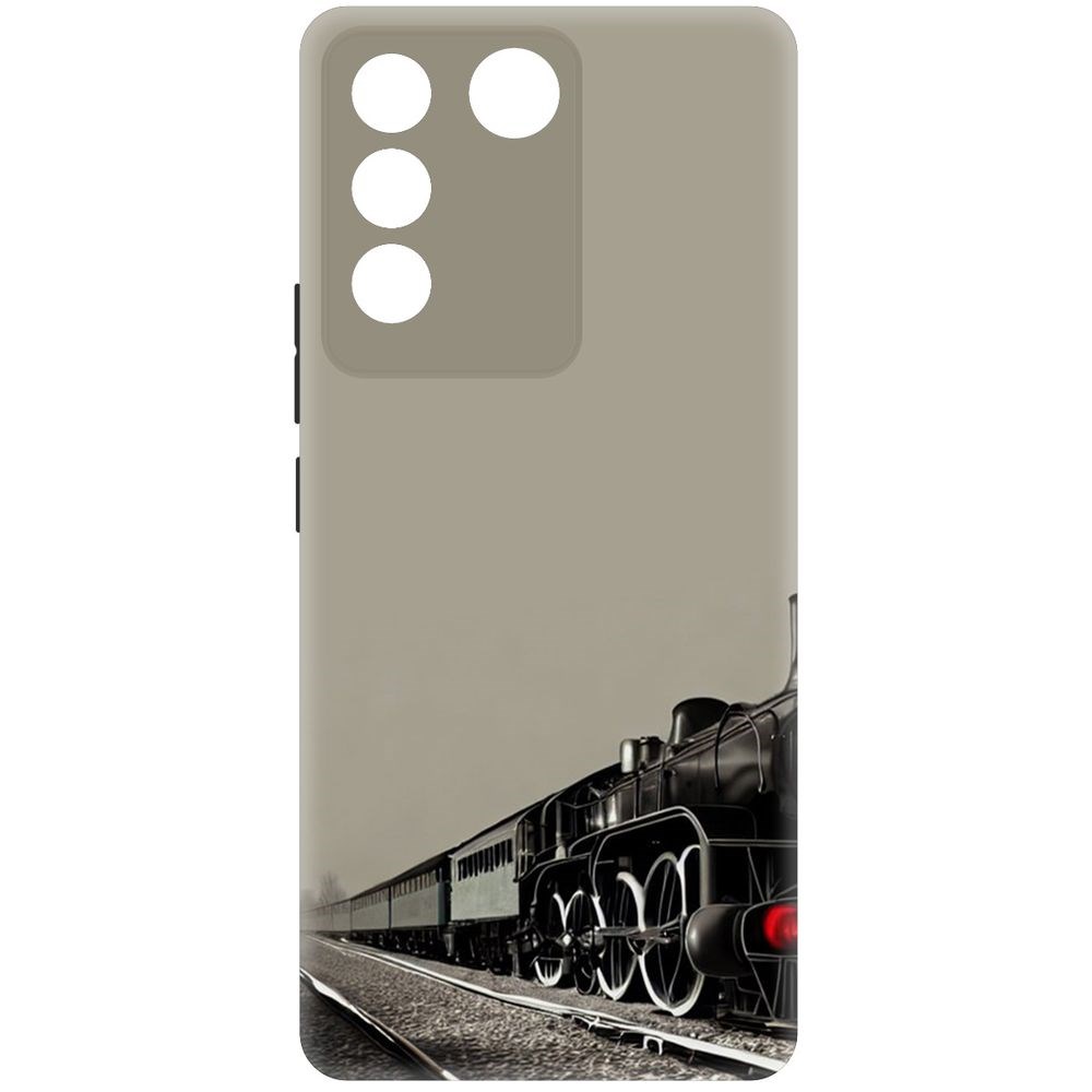 

Чехол-накладка Krutoff Soft Case Паровоз для Vivo V27e черный