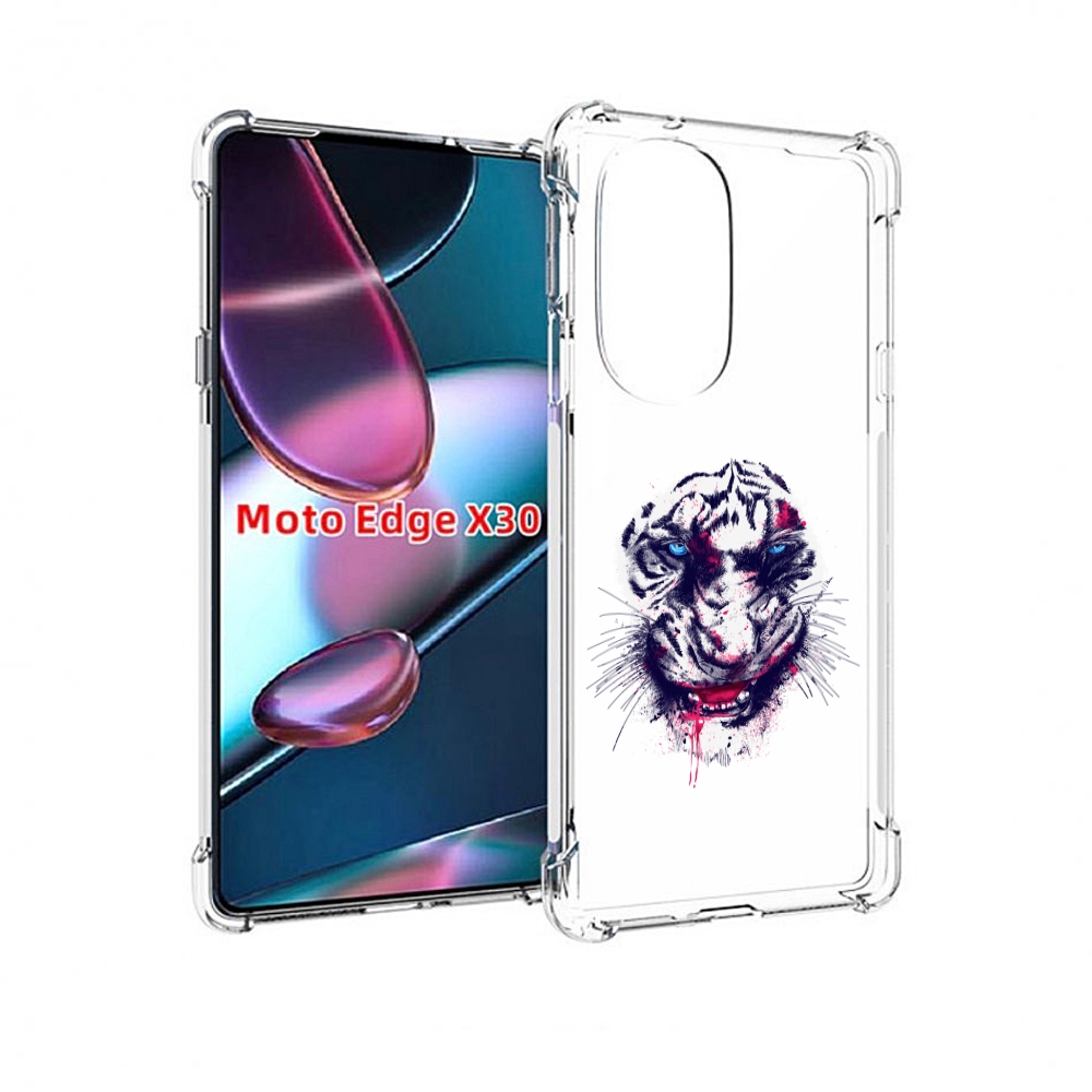 

Чехол MyPads безумный тигр для Motorola Moto Edge X30, Прозрачный, Tocco