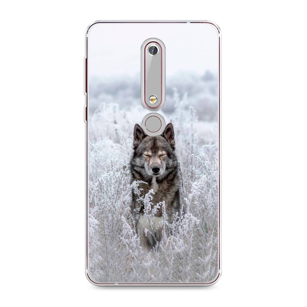 

Чехол Awog на Nokia 6 2018 / Нокиа 6 2018 "Волк в поле", Белый;черный, 120950-1