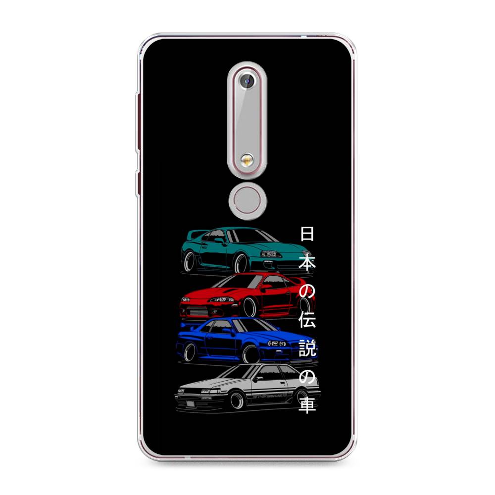 

Чехол Awog на Nokia 6 2018 / Нокиа 6 2018 "JDM Legend cars", Зеленый;красный;синий, 120950-5